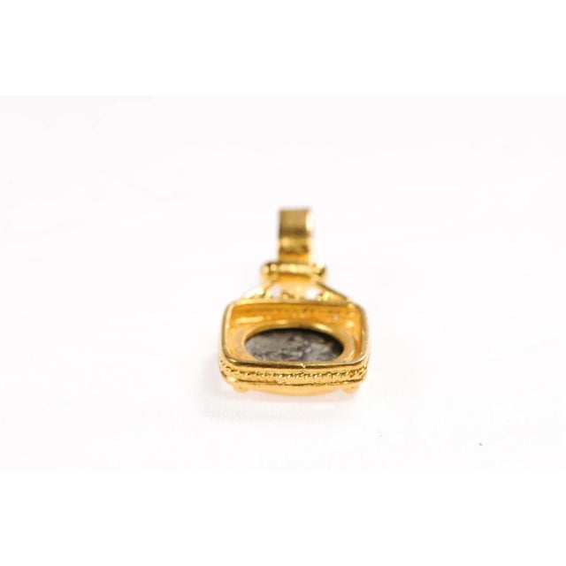 4th Century Greek Bronze Coin W 22 Karat Gold Setting For Sale - Image 10 of 12