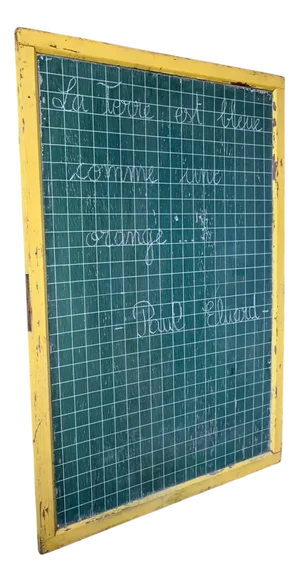 Vintage Wooden Double-Sided Gridded School Board, 1950s
