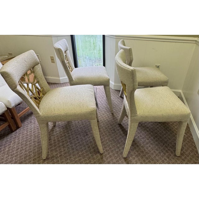 Baker Furniture Filigree Side Chairs (Model BAA4342) Set of 4 ***Showroom Samples*** Fully upholstered frames: Bronze...