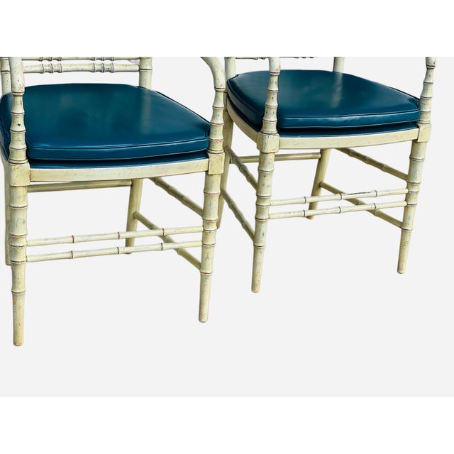 Pair of Vintage Kittinger Faux Bamboo Armchairs For Sale - Image 10 of 17