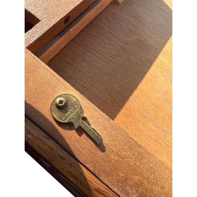 Brown Vintage Desk or Accent Table With Barley Twist Spindle Legs in Henredon Style For Sale - Image 8 of 13