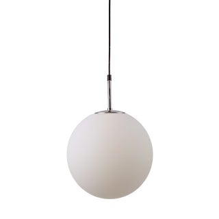 Sphere Pendant in White Satin Opal Glass from Glashütte Limburg, 1970 For Sale