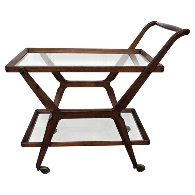 Vintage Art Deco Wood and Brass Dry Bar Cabinet by Paolo Buffa, 1950s For Sale - Image 9 of 9