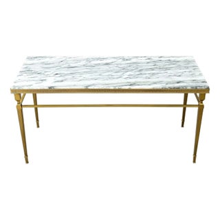 Early 20th Century French Brass and Marble Coffee Table For Sale