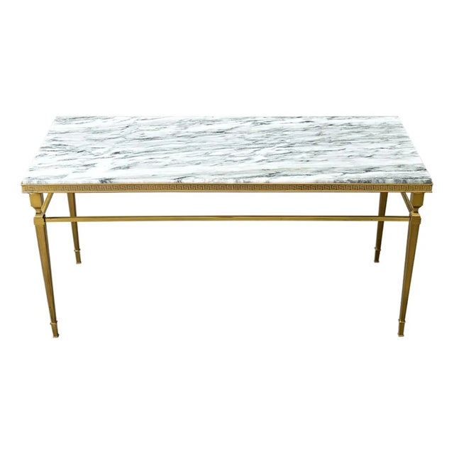 Early 20th Century French Brass and Marble Coffee Table For Sale