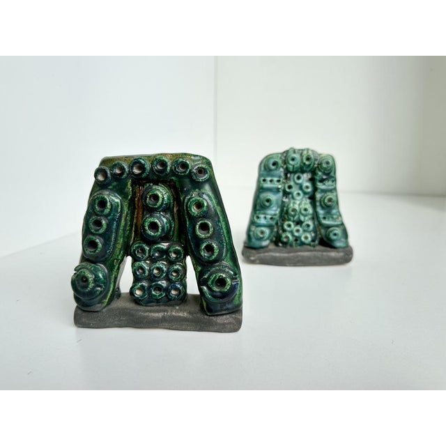 Modern Studio Ceramic Bookends by Rudolf Mauke, Germany, 1960s, Set of 2 For Sale - Image 3 of 18