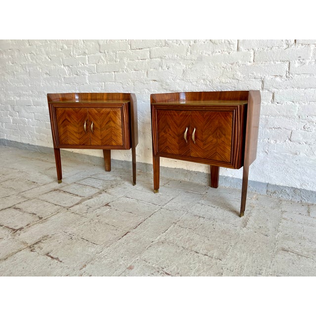 Mid-Century Modern Italian Bedside Tables, 1950s, Set of 2 For Sale - Image 3 of 18
