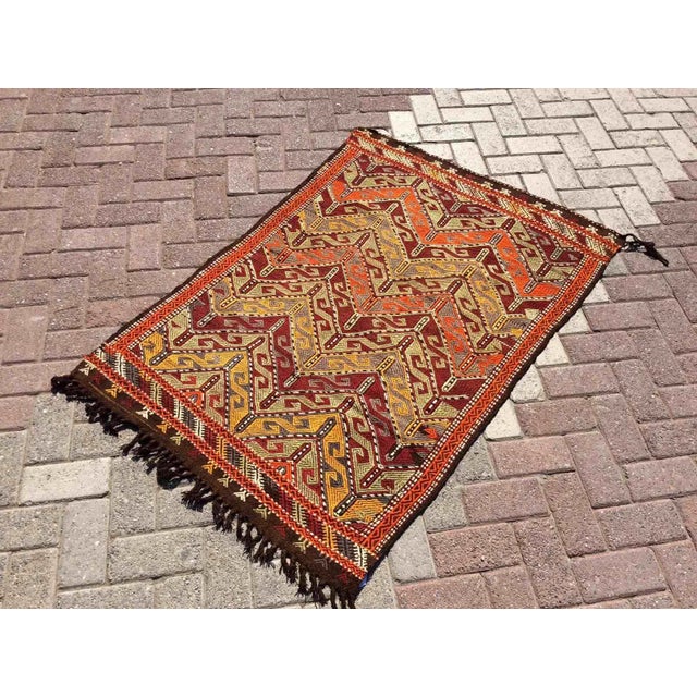 Vintage Turkish Kilim Rug - 34" X 54.5" For Sale - Image 9 of 9