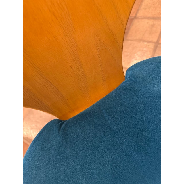 Vintage Postmodern Stacking Chair From Germany’s Kusch+Co, 1980s With Newly Upholstered Teal Faux Mohair Seat For Sale - Image 10 of 12