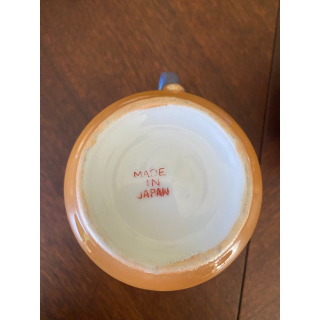 Ceramic 1930s Blue and Peach Japanese Lusterware Tea Set- 15 Pieces For Sale - Image 7 of 9