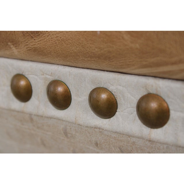 Thomasville Pair of Tufted Leather Stools For Sale - Image 9 of 14