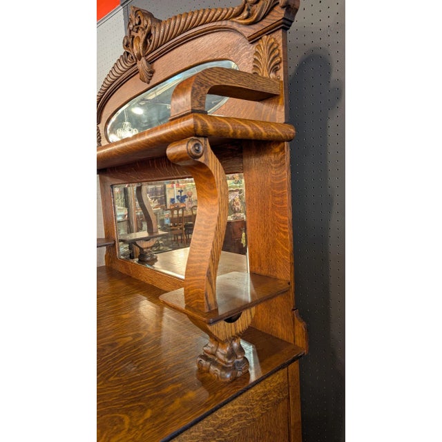 Victorian American Quarter Sawn Oak Sideboard For Sale - Image 3 of 16