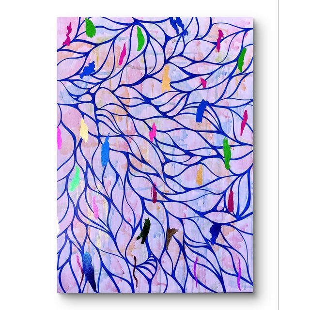 Priscilla Bilijam, Colorful Thoughts, 2025, Watercolor & Acrylic on Canvas For Sale - Image 6 of 6