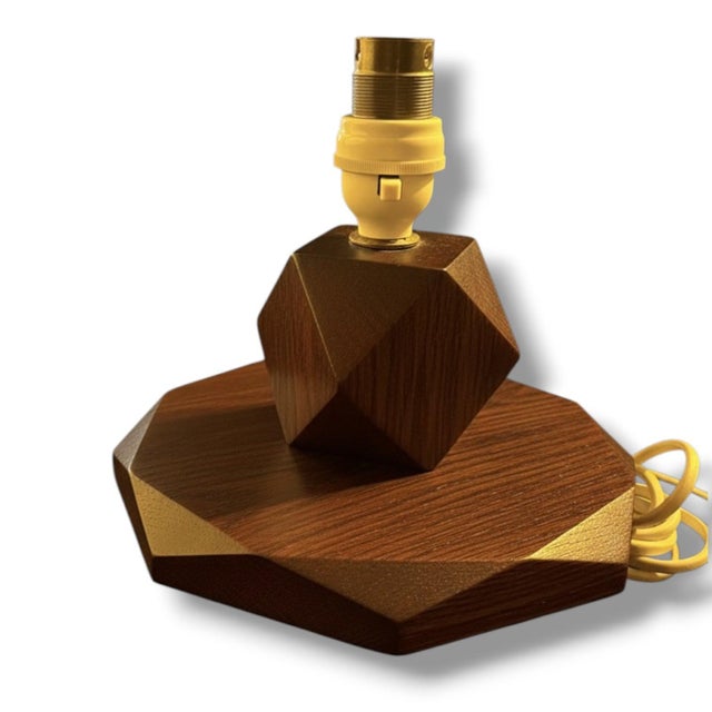 Antique Arts and Crafts Oak Table Lamp from Heals of London, 1920s For Sale - Image 4 of 9