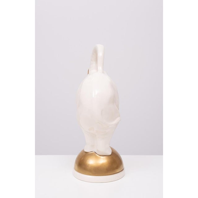 Large Ceramic Elephant on Golden Ball, 1970s For Sale - Image 6 of 9