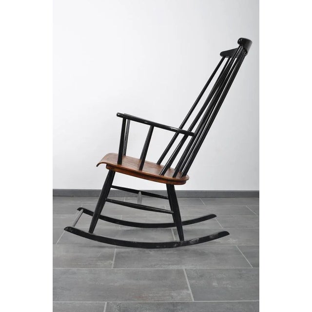 Asko Rocking Chair in Solid Teak by Ilmari Tapiovara for Asko For Sale - Image 4 of 9