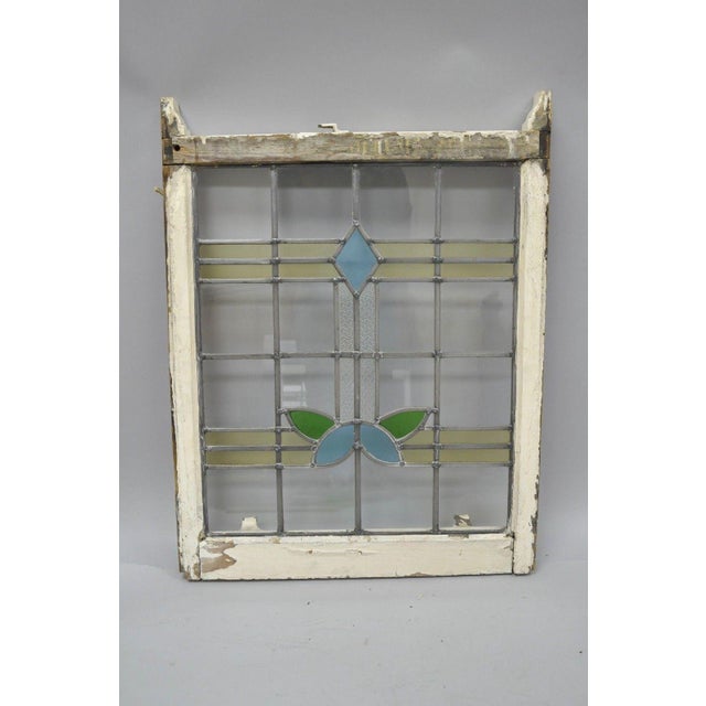 Antique Stained Glass Architectural Salvage Double Hung Window Chairish