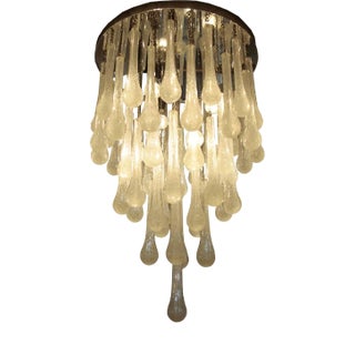 Ceiling Light with Murano Glass Drops, 1960s For Sale