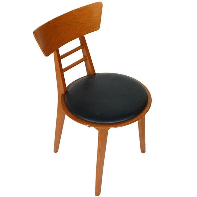 Mid-Century Modern Mid-Century Modern Italian Beech & Rubber Side Chair For Sale - Image 3 of 6