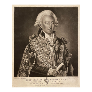 1790s Mezzotint Portrait of John Charles Brooke