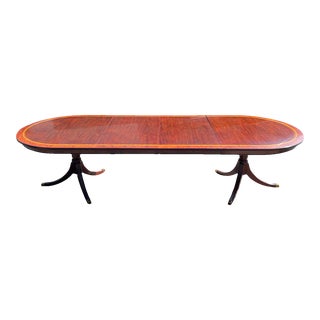 Vintage Henkel Harris Classical Extending Mahogany With Inlay Dining Table For Sale
