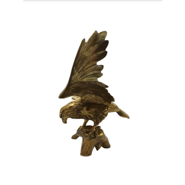 1960s Vintage Brass American Bald Eagle Sculpture For Sale - Image 5 of 7