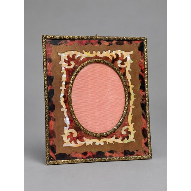 Pair of Napoleon III Style Boulle Inlaid Miniature Picture Frames, C. 1890 For Sale - Image 9 of 10