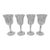 Set of 4, Baccarat France "Malmaison" Pattern Crystal Claret Wine Glasses For Sale