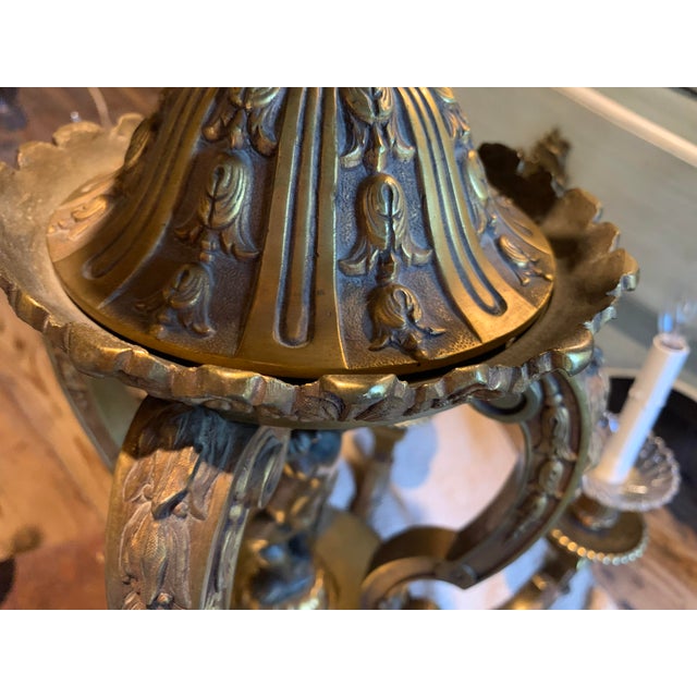 Metal Spanish Baroque Style Bronze Chandelier For Sale - Image 7 of 17