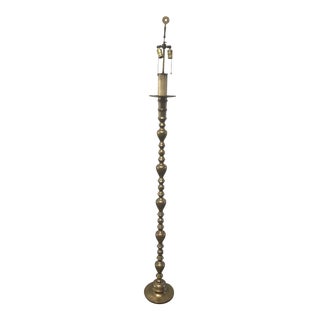 Mid 20th Century Harlequin Bannister Brass Floor Lamp For Sale
