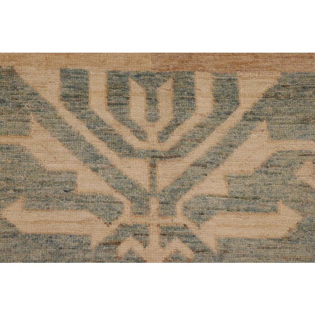 1990s Modern Gabbeh Tan/Blue Wool Rug - 9'11'' X 13'7'' For Sale - Image 5 of 10