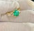 Gemstone Oval Emerald and Diamond Three-Stone Ring 14 Karat Yellow Gold For Sale - Image 7 of 18