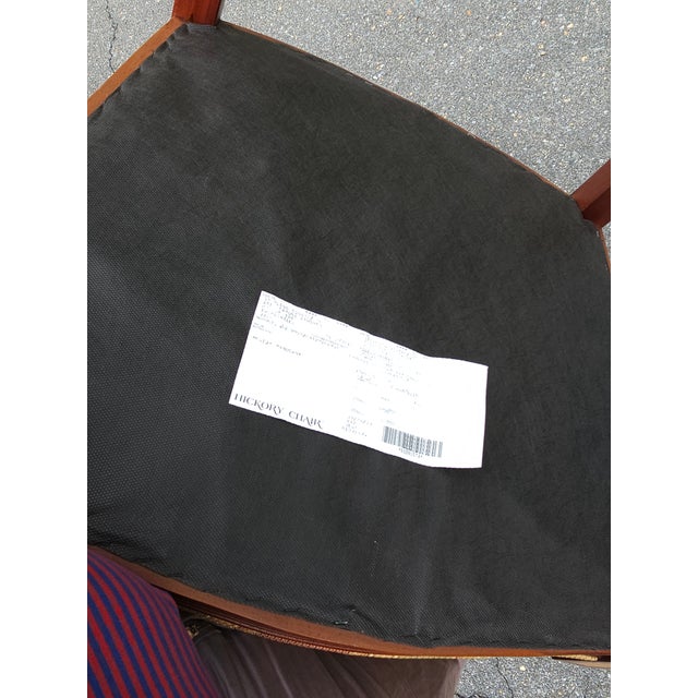 Pair Hickory Chair Federal Style Mahogany & Inlay Upholstered Mahogany Armchairs For Sale - Image 10 of 11