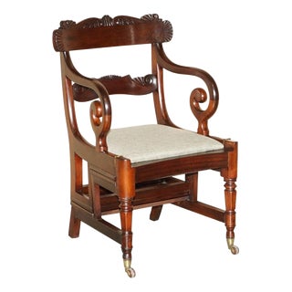 Antique William IV Flamed Hardwood Metamorphic Library Steps, 1830 For Sale