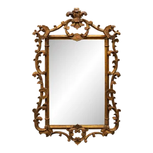 French Rococo Style Gilt Wood Frame Hanging Wall Mirror