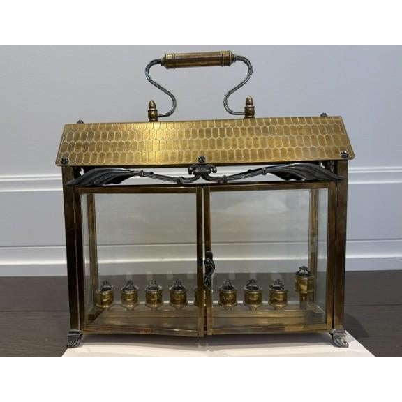 Mid-Century Modern House-Form Menorah Created by Yossi Swed (Swed Masters Workshop). For Sale - Image 3 of 4