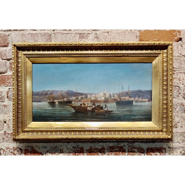 Anton Schoth-Fishermen in Italian Village Seashore-19th century Oil painting oil painting on canvas- signed - circa 1870s...