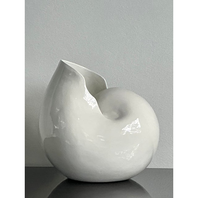 Vintage Boho Italian Monumental Glazed Ceramic Snail For Sale - Image 4 of 8