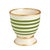 Handmade in Portugal, this cachepot is decorated with a striped pattern. Available in black, green, or blue (with gold...