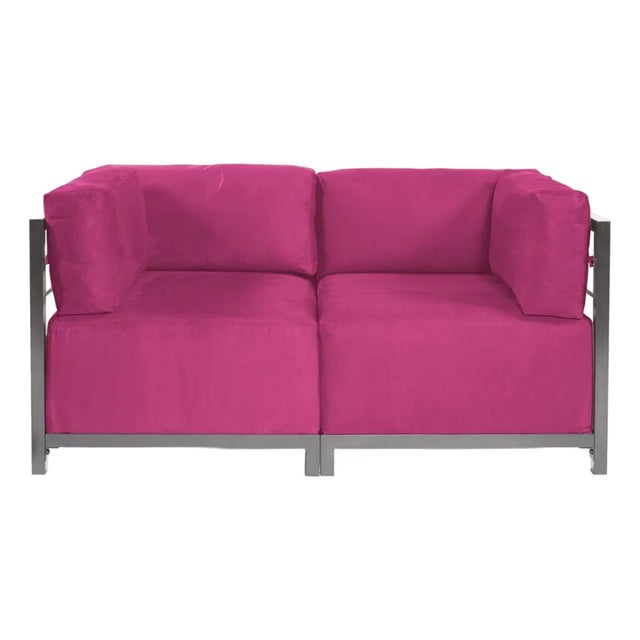 Axis 2pc Sectional Regency Fuchsia Titanium Frame For Sale