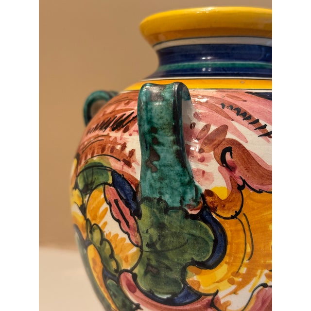 Italian Ceramicist Nereo Boaretto (1914–1977) Hand Painted Vase For Sale In Minneapolis - Image 6 of 16