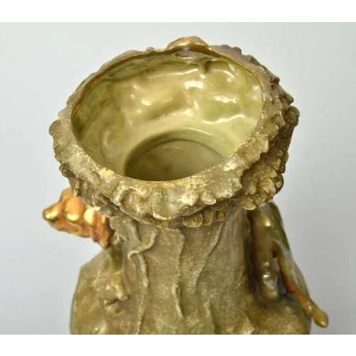 Austrian Art Nouveau Vase with Lions, 1890s For Sale - Image 4 of 7