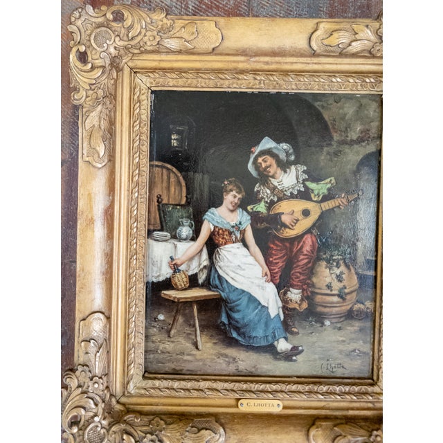 Baroque 19th Century Continental European Dutch Style Interior Tavern Genre Scene Painting, Signed For Sale - Image 3 of 16