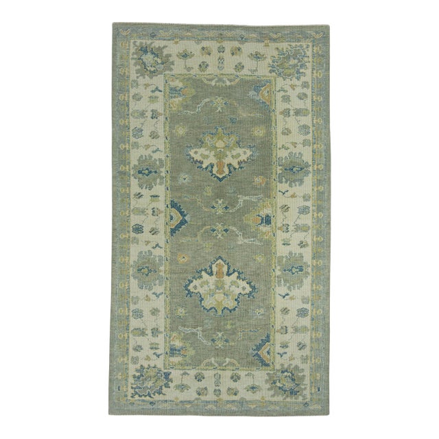 Turkish Oushak Rug 5'3" x 9'4" #18020 For Sale