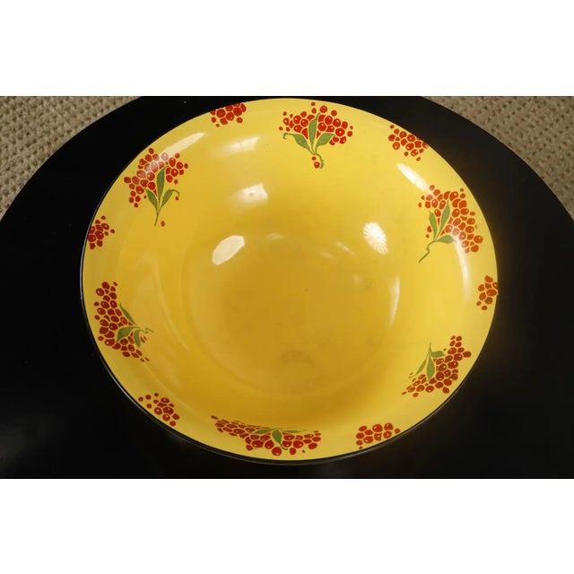 Vintage Enamelware Five-Piece Wash Set in Yellow With Red Berry Motif, C 1950s For Sale - Image 10 of 10
