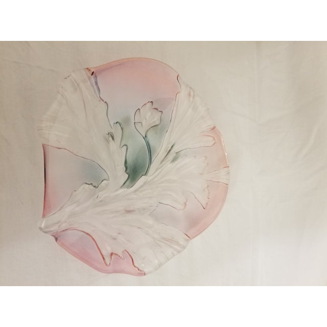 Savoir Vivre Artesia Nouveau Pink and Green Luster Crystal Dish For Sale - Image 12 of 12
