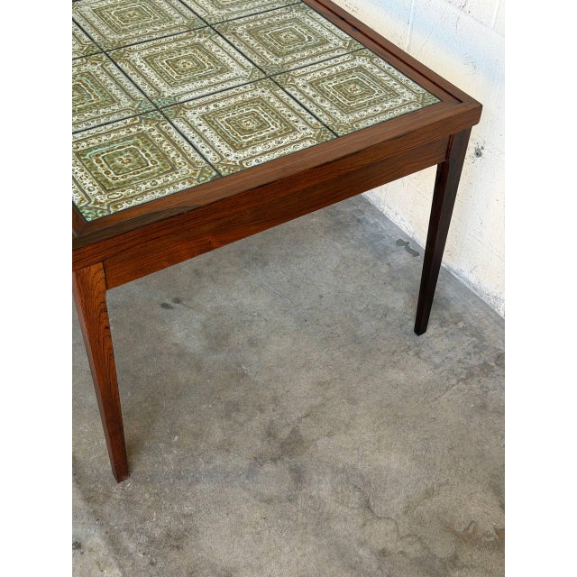 Wood Rosewood Square Tile-Top Side Table Danish Mid-Century Modern 1960s For Sale - Image 7 of 12