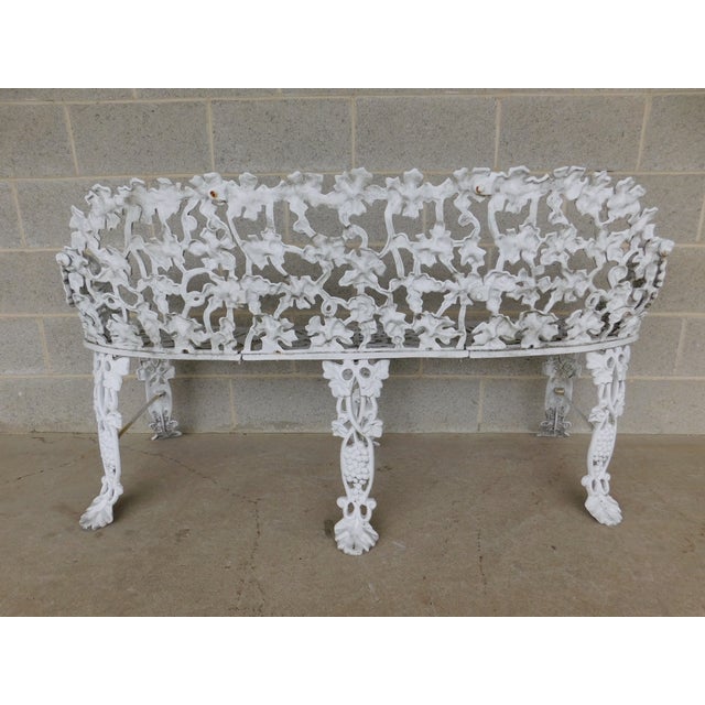 Vintage Grape Vine Pattern Aluminum Settee Garden Bench 55"w For Sale - Image 10 of 10