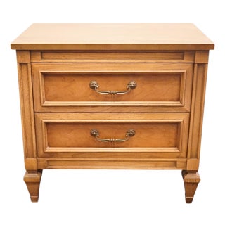 Sherrill Furniture Solid Cherry Italian Neoclassical Tuscan Style 26" Two Drawer Nightstand 3101 For Sale