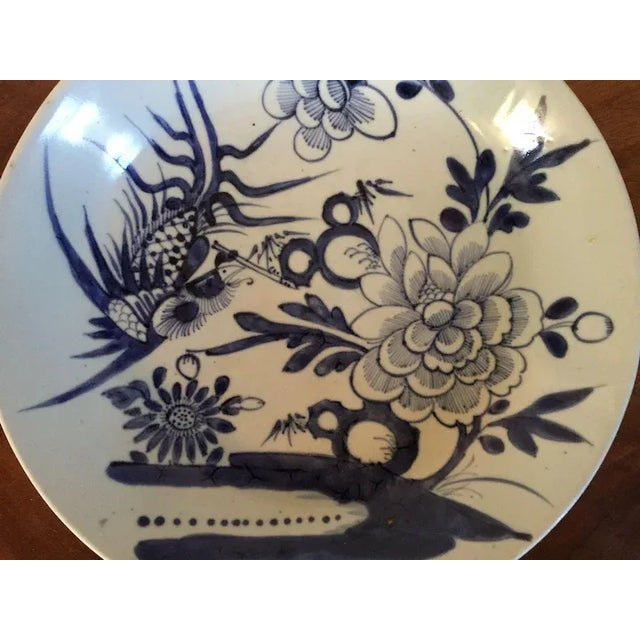 19th Century 19th Century Chinese Export Blue & White Porcelain Plate For Sale - Image 5 of 9